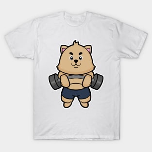 Cat at Bodybuilding with Barbell T-Shirt